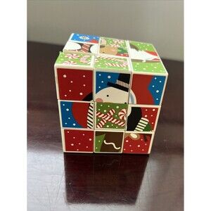 Christmas Cube 3x3x3 Puzzle Stocking Stuffer Santa Gingerbread Man Game